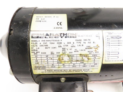 Marathon EVD56H17T5301B P Brake Motor 1/2Hp 1735rpm 460V 3PH Sterns 105673228QF