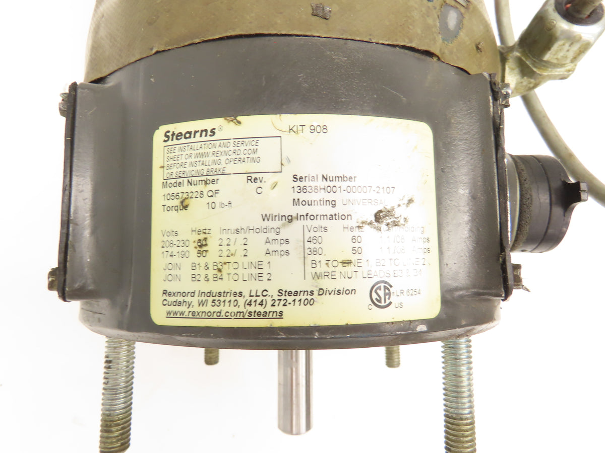 Marathon EVD56H17T5301B P Brake Motor 1/2Hp 1735rpm 460V 3PH Sterns 105673228QF