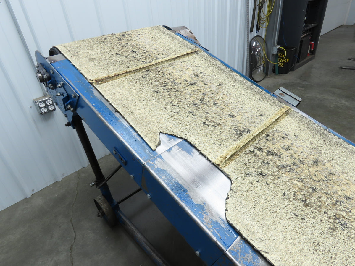 New London Engineering 28"x 8' 7" Portable Incline Conveyor 24"Cleated Belt 115V