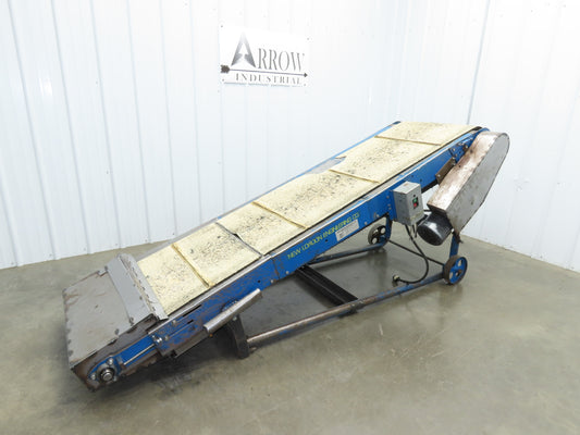 New London Engineering 28"x 8' 7" Portable Incline Conveyor 24"Cleated Belt 115V