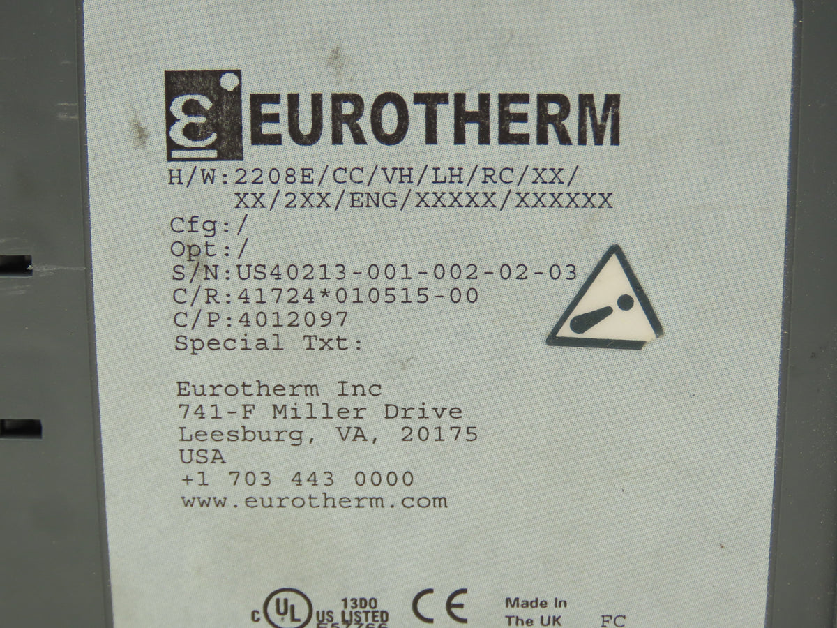 Eurotherm 2208E/CC/VH/LH/RC/XX/XX/2XX/ENG Temperature Controller 100-240VAC PLC