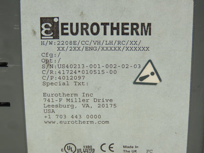Eurotherm 2208E/CC/VH/LH/RC/XX/XX/2XX/ENG Temperature Controller 100-240VAC PLC