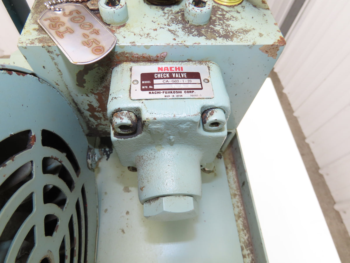 Nachi UVC-1A-A3-2.2-4 Hydraulic Power Unit 50L 7gpm 480V Uni-Pump VDC-1B-1A3-20