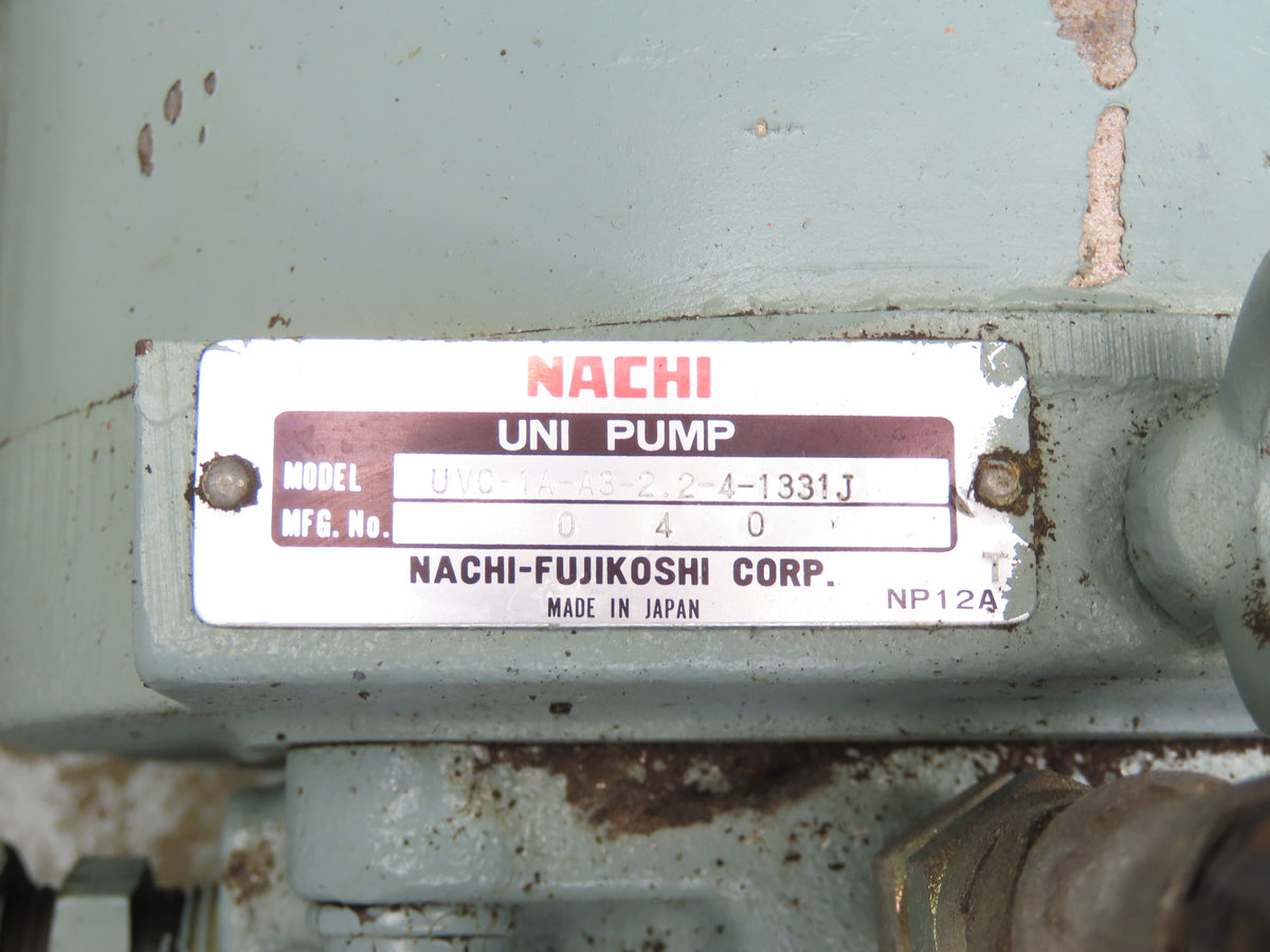Nachi UVC-1A-A3-2.2-4 Hydraulic Power Unit 50L 7gpm 480V Uni-Pump VDC-1B-1A3-20