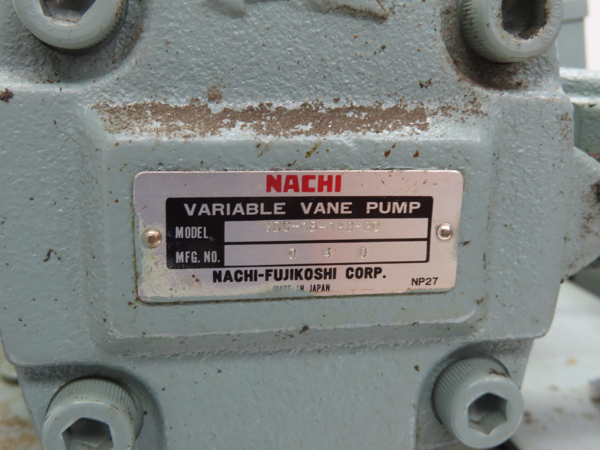 Nachi UVC-1A-A3-2.2-4 Hydraulic Power Unit 50L 7gpm 480V Uni-Pump VDC-1B-1A3-20