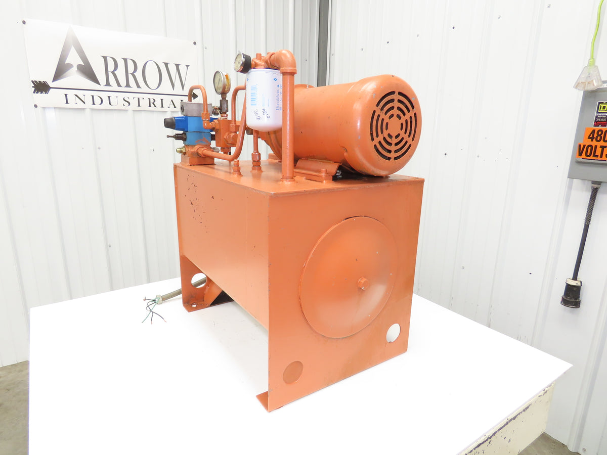 Vickers V101P2P1A20 Hydraulic Power Unit 20 Gal 3GPM 5Hp 230/460V 2500 PSI