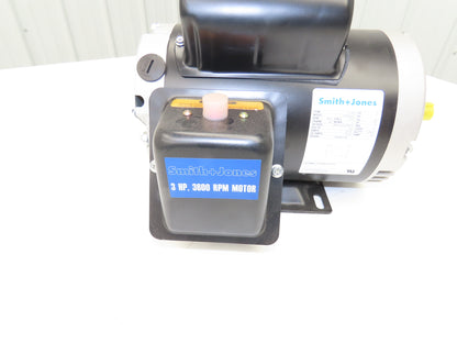 Smith+Jones D563S2C AC Motor 3Hp 3600rpm 230V 1Ph 56C ODP 57340