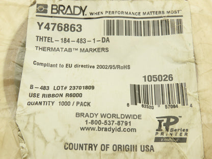 Brady THTEL-184-483-1-DA 3" DANGER Label Roll Preprinted Header Glossy Y476863