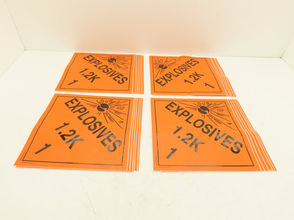 Accuform Signs MPL118VS25 Explosives 1.2K Sticker Placards 10 3/4" Lot of 24