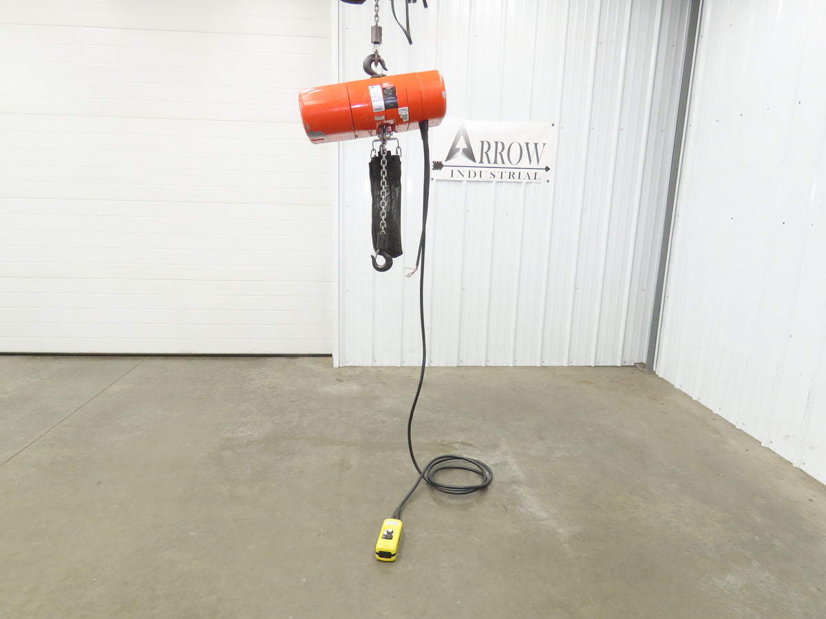 CM Lodestar J2 1/2 Ton 1000lb Electric Chain Hoist 20' Lift 2-Spd 32/10 FPM 480V