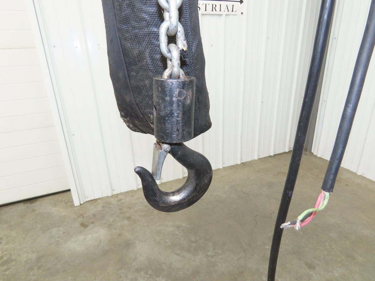 CM Lodestar J2 1/2 Ton 1000lb Electric Chain Hoist 20' Lift 2-Spd 32/10 FPM 480V