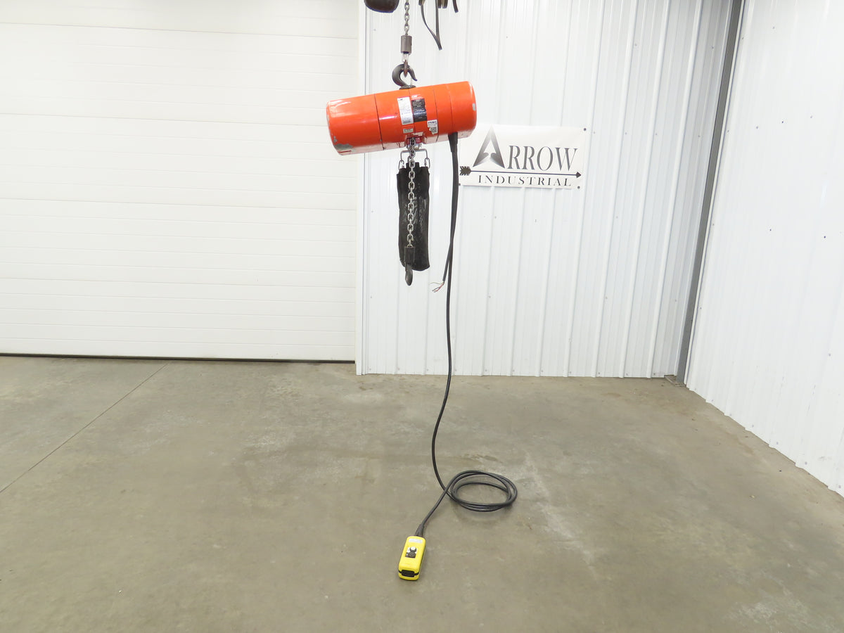 CM Lodestar J2 1/2 Ton 1000lb Electric Chain Hoist 20' Lift 2-Spd 32/10 FPM 480V