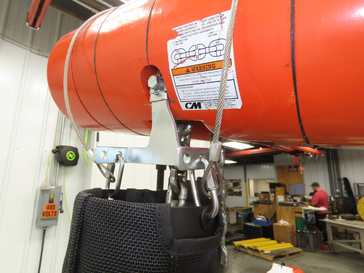 CM Lodestar J2 1/2 Ton 1000lb Electric Chain Hoist 20' Lift 2-Spd 32/10 FPM 480V