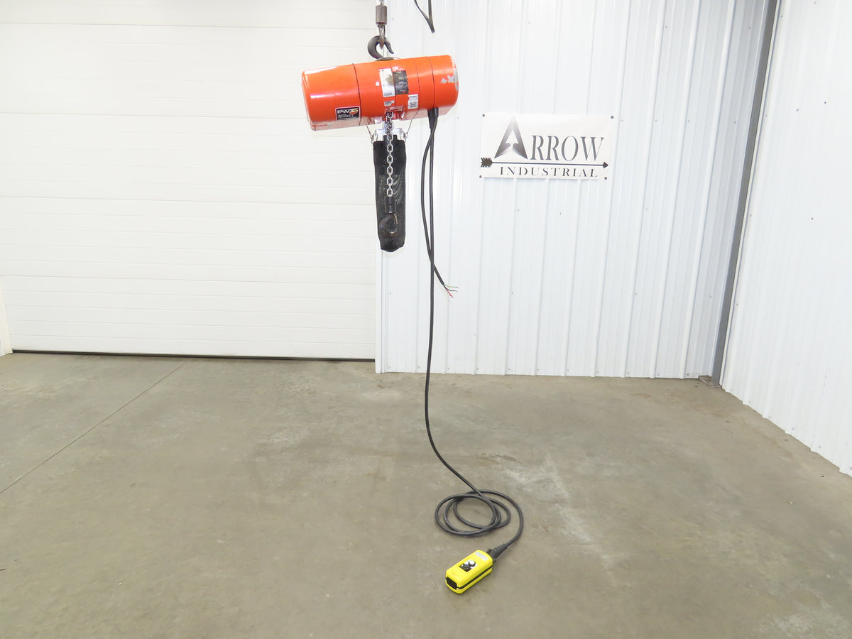 CM Lodestar J2 1/2 Ton 1000lb Electric Chain Hoist 20' Lift 2-Spd 32/10 FPM 480V