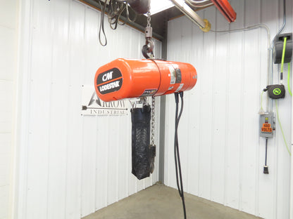 CM Lodestar J2 1/2 Ton 1000lb Electric Chain Hoist 20' Lift 2-Spd 32/10 FPM 480V