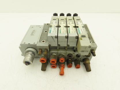 Numatics 122BA400M000061 4-Station Solenoid Valve Manifold 24VDC w/Regulators