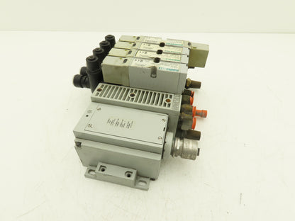 Numatics 122BA400M000061 4-Station Solenoid Valve Manifold 24VDC w/Regulators