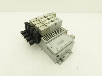 Numatics 122BA400M000061 4-Station Solenoid Valve Manifold 24VDC w/Regulators