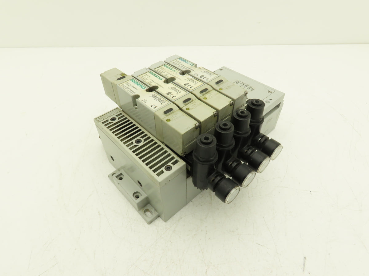 Numatics 122BA400M000061 4-Station Solenoid Valve Manifold 24VDC w/Regulators
