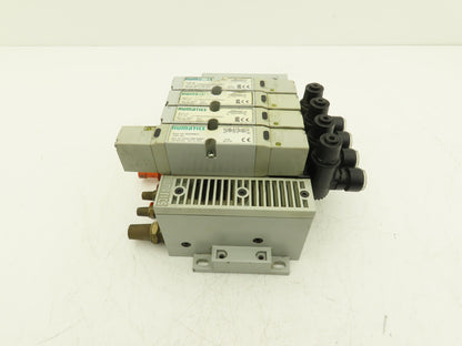 Numatics 122BA400M000061 4-Station Solenoid Valve Manifold 24VDC w/Regulators