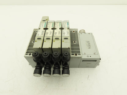 Numatics 122BA400M000061 4-Station Solenoid Valve Manifold 24VDC w/Regulators