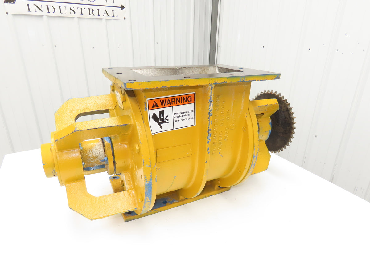 Wm W Meyer 12x12 HD Rotary Airlock Valve Rectangle Flange Side Entry  -No Drive