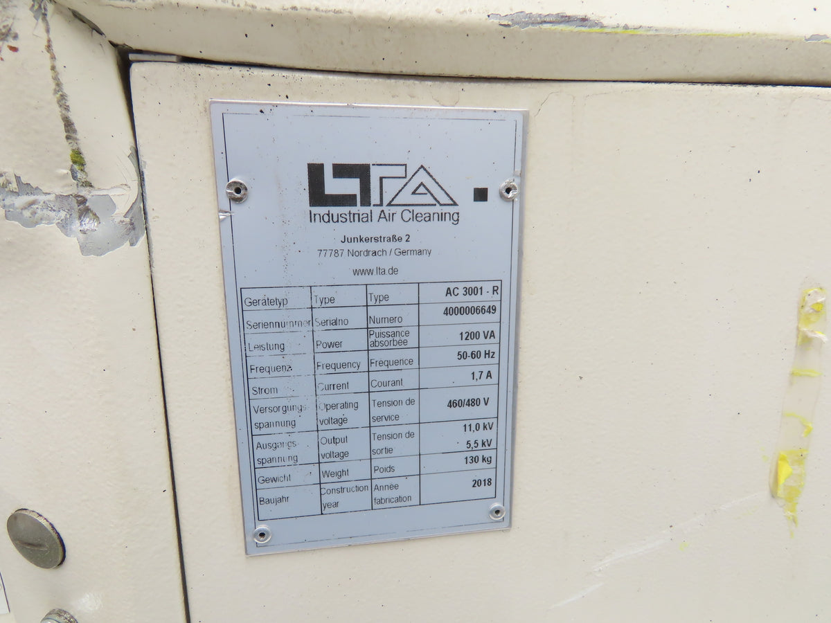 LTA Industrial Electronic Air Cleaner Overhead Filter 1200va 480V Smog Hog Smoke