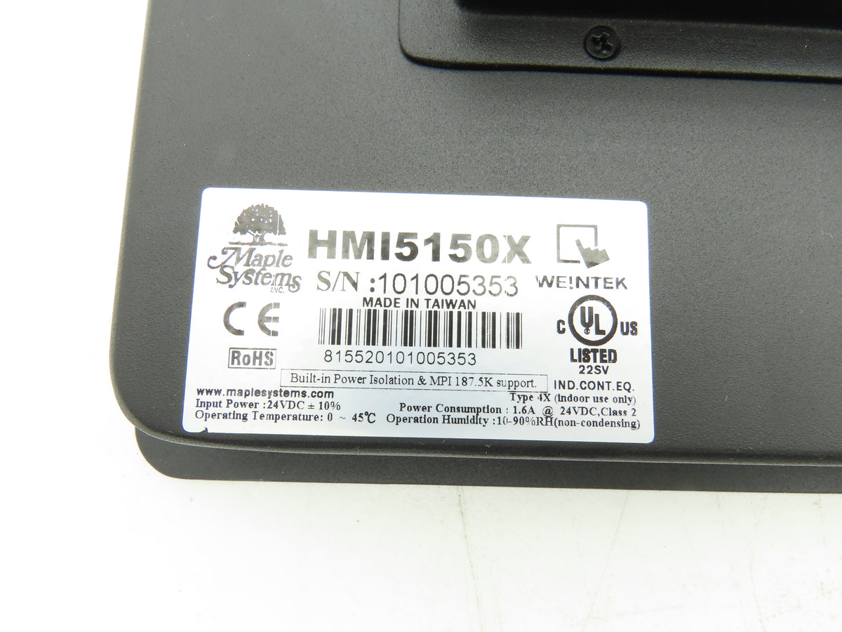 Maple Systems HMI5150X Weintek 15" TFT Touch Screen HMI Operator Interface 24VDC