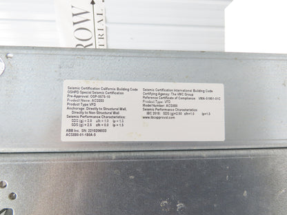 ABB ACS880-01-180A-5 Variable Speed Inverter Drive VFD 150 Hp 180 A 380-500V 3Ph