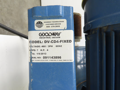 Goodway Commercial Dry Continuous Vacuum Wall Mounted 4Hp 3Ph 206CFM Auto Empty