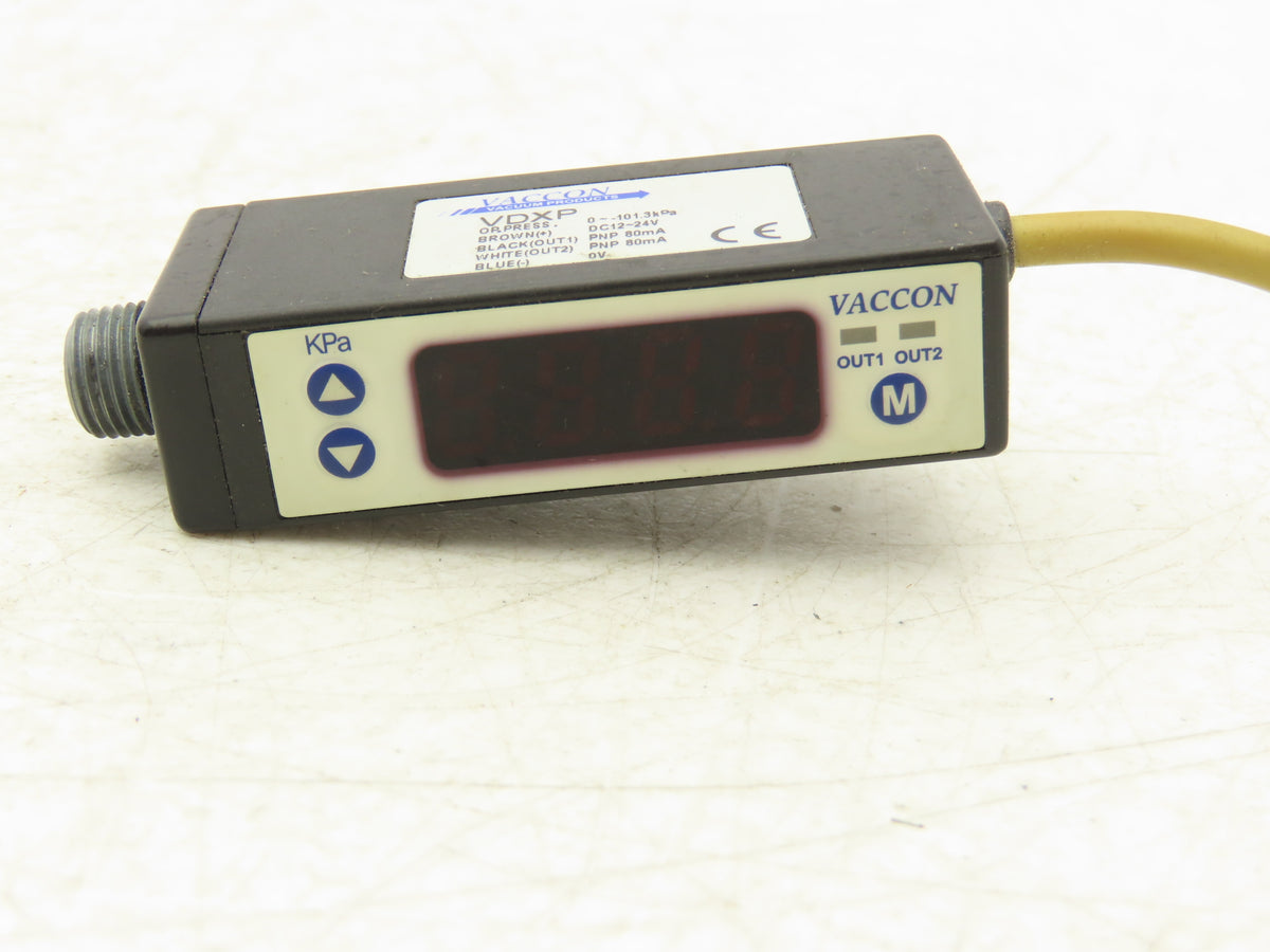 Vaccon VDXP-QD-6 Pressure Sensor Transducer Vacuum Switch 12-24VDC