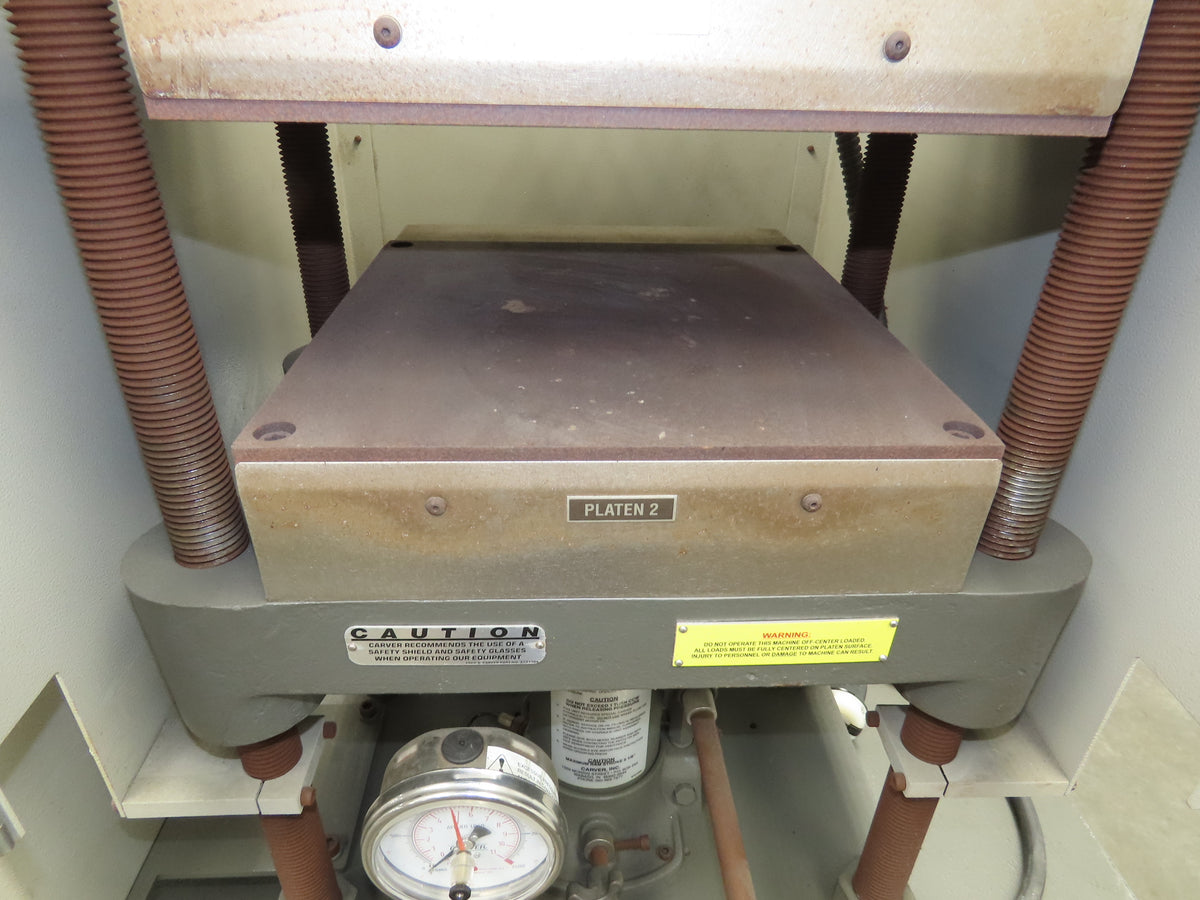 Carver 12-12H Laboratory Manual Vertical Press 12Ton 4-Post 12x12" Heated Platen