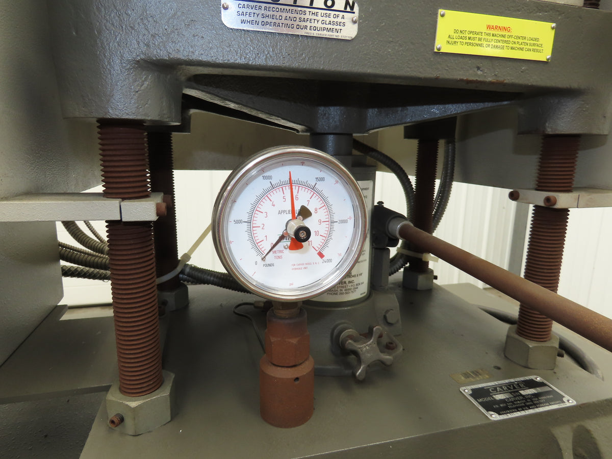 Carver 12-12H Laboratory Manual Vertical Press 12Ton 4-Post 12x12" Heated Platen
