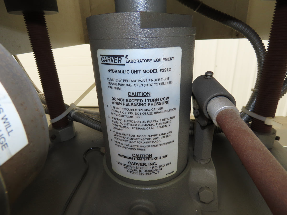 Carver 12-12H Laboratory Manual Vertical Press 12Ton 4-Post 12x12" Heated Platen