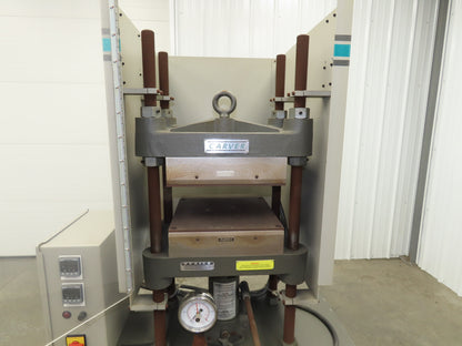Carver 12-12H Laboratory Manual Vertical Press 12Ton 4-Post 12x12" Heated Platen