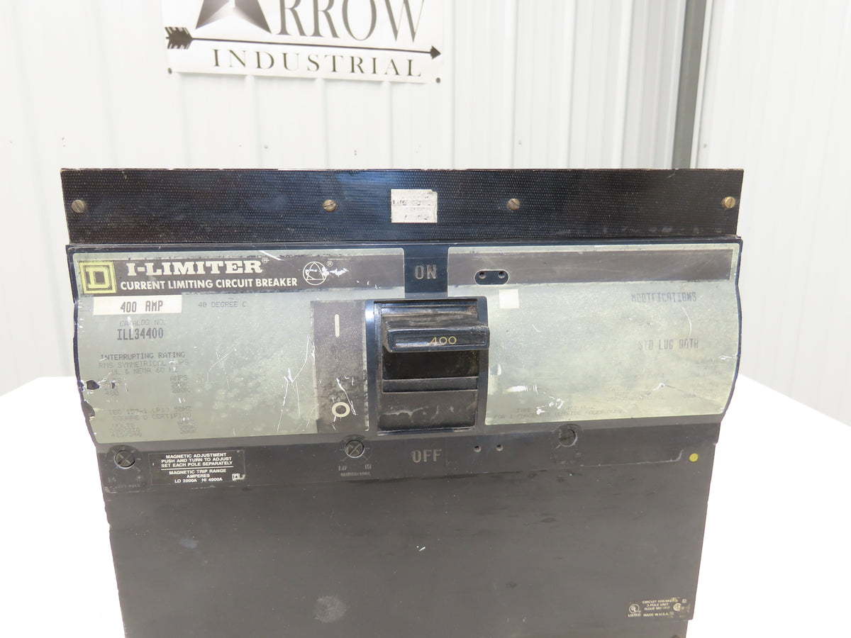 Square D ILL34400 I-Limiter 400A 3P 480V 200kA Current Limiting Circuit Breaker