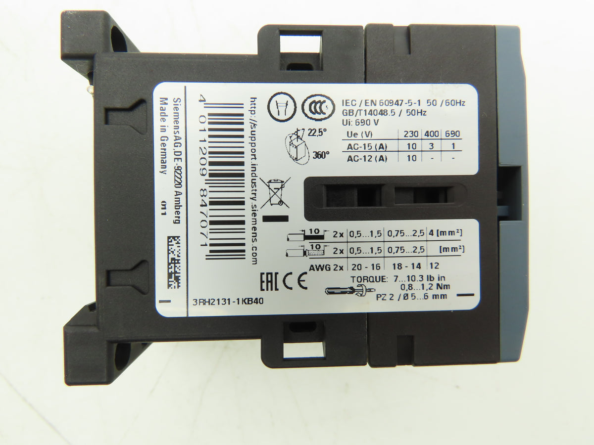Siemens 3RH2131-1KB40 SIRIUS Contactor Relay 3NO + 1NC 24V DC Coil S00 Lot of 4