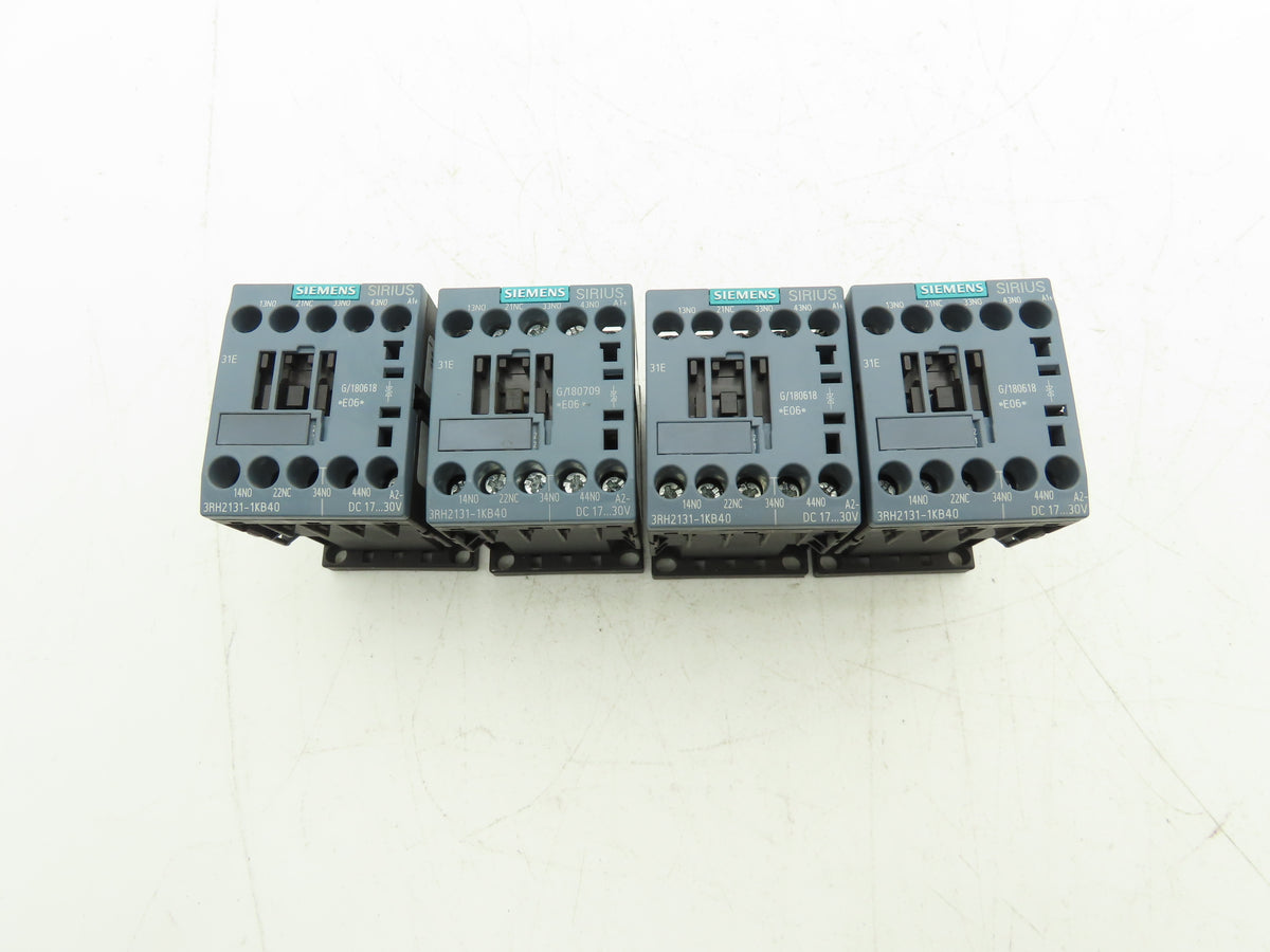 Siemens 3RH2131-1KB40 SIRIUS Contactor Relay 3NO + 1NC 24V DC Coil S00 Lot of 4