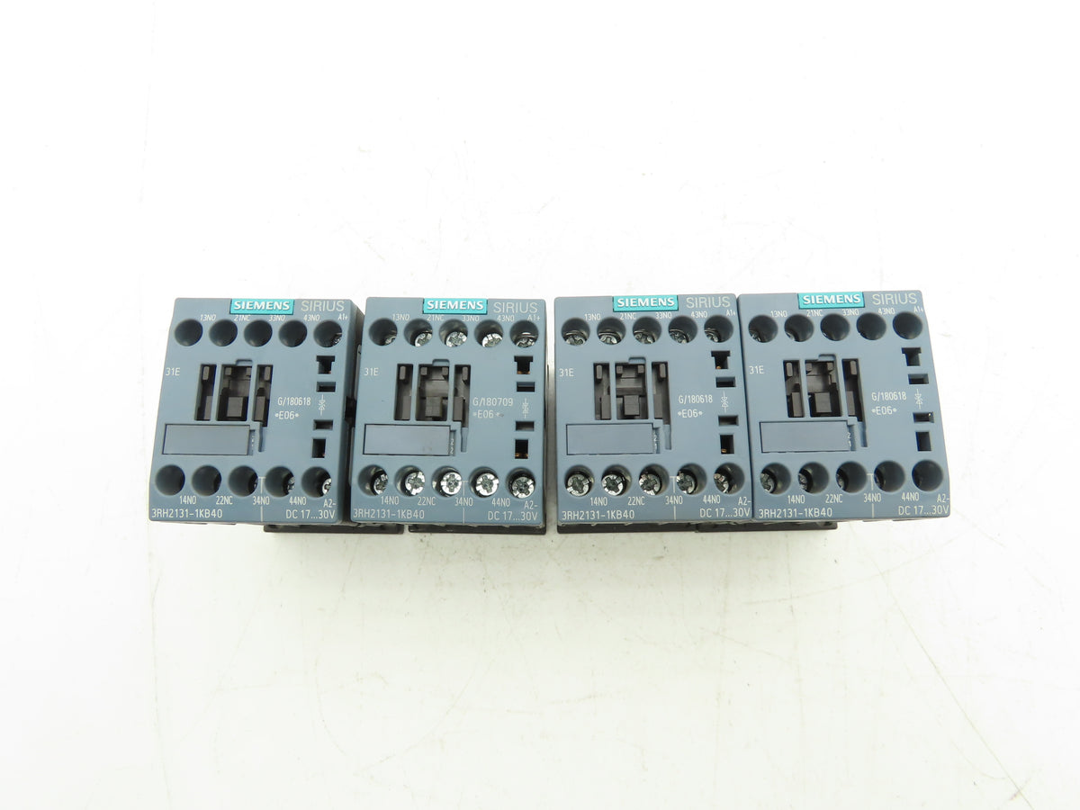 Siemens 3RH2131-1KB40 SIRIUS Contactor Relay 3NO + 1NC 24V DC Coil S00 Lot of 4