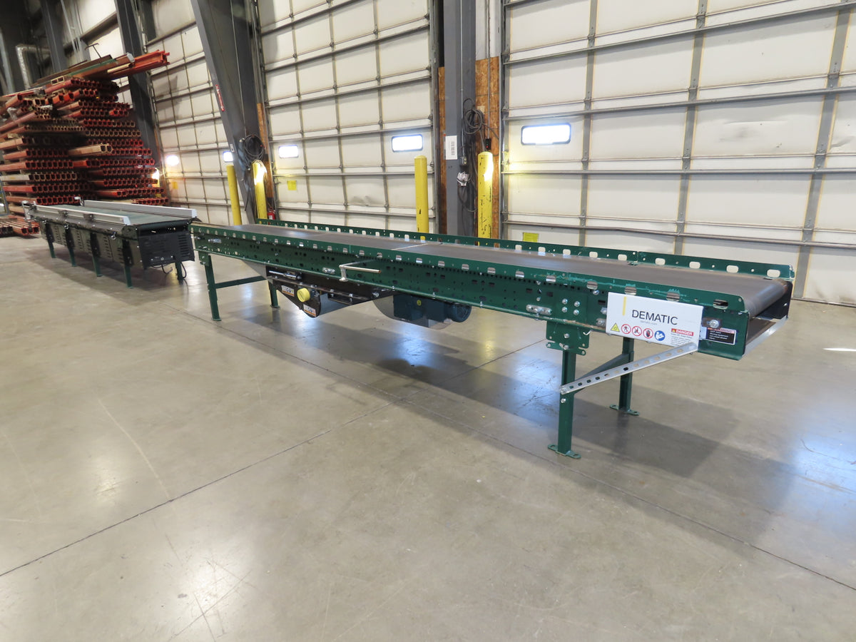 Dematic 9405 25"x 14' Slider Bed Conveyor 18"Belt Center Drive 500FPM High Speed