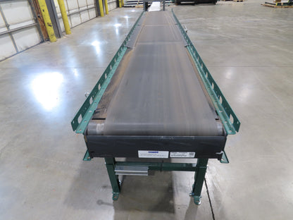 Dematic 9405 25"x 14' Slider Bed Conveyor 18"Belt Center Drive 500FPM High Speed