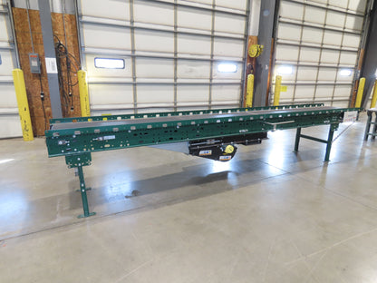 Dematic 9405 25"x 14' Slider Bed Conveyor 18"Belt Center Drive 500FPM High Speed