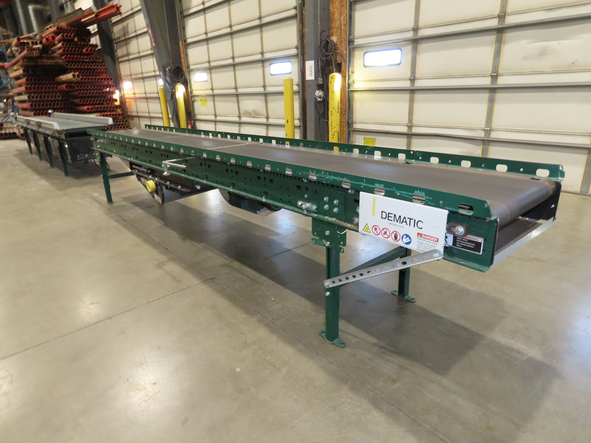 Dematic 9405 25"x 14' Slider Bed Conveyor 18"Belt Center Drive 500FPM High Speed