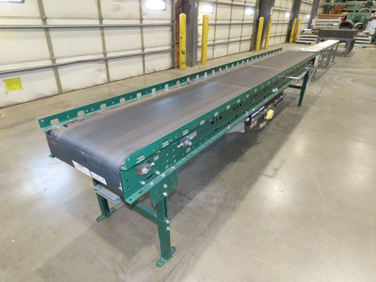 Dematic 9405 25"x 14' Slider Bed Conveyor 18"Belt Center Drive 500FPM High Speed