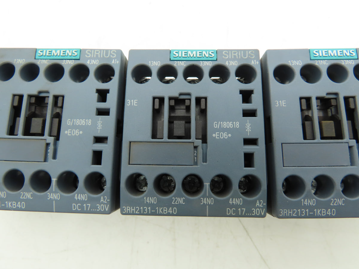 Siemens 3RH2131-1KB40 SIRIUS Contactor Relay 3NO + 1NC 24V DC Coil S00 Lot of 5