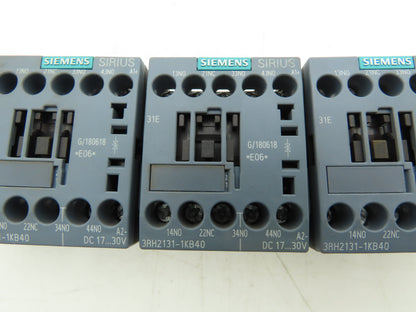 Siemens 3RH2131-1KB40 SIRIUS Contactor Relay 3NO + 1NC 24V DC Coil S00 Lot of 5