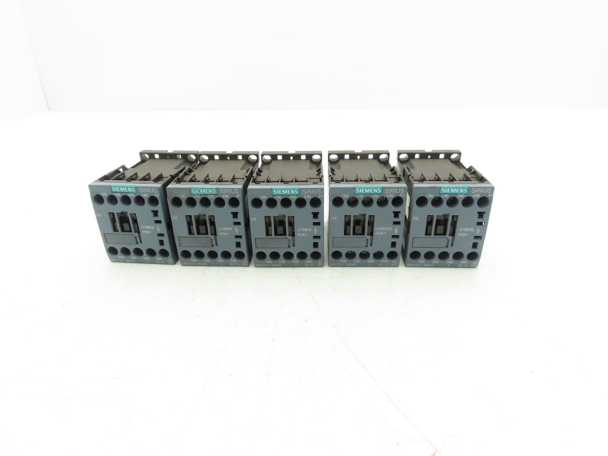 Siemens 3RH2131-1KB40 SIRIUS Contactor Relay 3NO + 1NC 24V DC Coil S00 Lot of 5