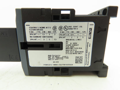 Siemens 3RT2015-1BB42 Contactor 3kW w/3RT2916-1DG00 Surge Suppressor Lot of 3