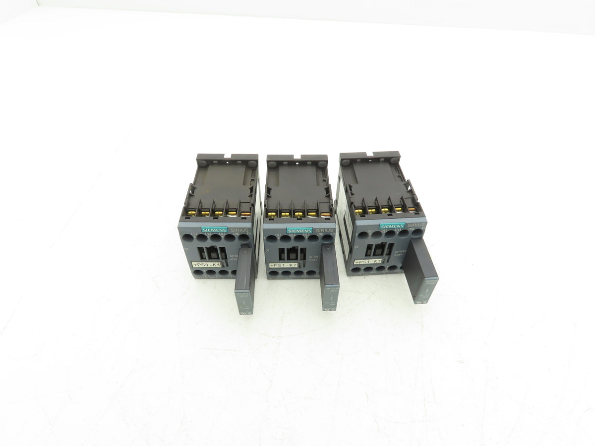 Siemens 3RT2015-1BB42 Contactor 3kW w/3RT2916-1DG00 Surge Suppressor Lot of 3