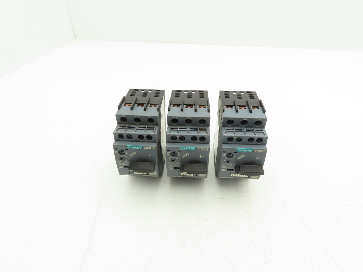 Siemens 3RV2011-1CA15 Motor Starter Protector 1.8-2.5A 1NO+1NC Aux S00 Lot of 3